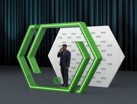 Corporate Event Photo Booth, Corporate Event Stage Design Ideas, Photowall Event, Event Photo Wall, Event Stage Design Backdrops, Event Booth Design Exhibitions, Small Stage Design, Event Backdrop Ideas, Conference Booth Design