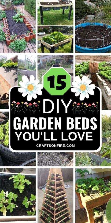 Want to make a garden bed? Then you HAVE to see these BEST diy garden beds that are out of this world! You'll be so inspired to start your own! #diy #gardenbeds Making A Garden Bed, Diy Raised Flower Bed, Small Raised Garden Beds, Diy Veggie Garden, Diy Garden Beds, Diy Vegetable Garden, Diy Raised Garden Bed, Beds Diy, Garden Boxes Diy