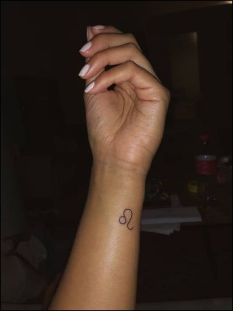 Leo Tattoo On Wrist, Small Tattoo Leo Zodiac, Leo Line Tattoo, Leo Wrist Tattoos For Women, Mini Leo Tattoo, Small Leo Zodiac Tattoos For Women, Leo Tattoo Women, Tattoo Ideas Leo Zodiac Signs, Leo Small Tattoo Ideas