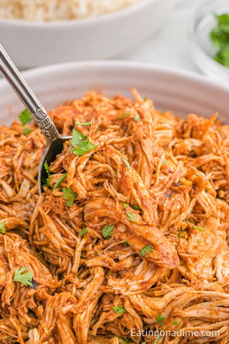 Instant Pot Recipes Mexican, Chicken Breast Instant Pot, Chicken Breast Instant Pot Recipes, Instant Pot Salsa Chicken, Instant Pot Salsa, Simply Happy Foodie, Chipotle Recipes Chicken, Honey Chipotle Chicken, Slow Cooker Shredded Chicken