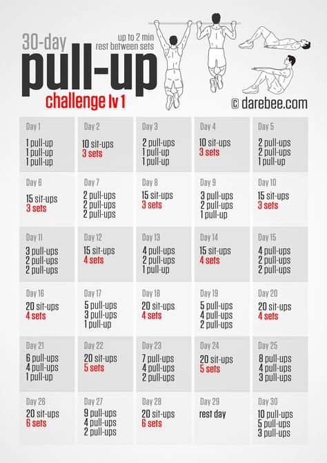 30-Day Pull-Up Challenge Pull Up Challenge, Lichaamsgewicht Training, Pull Up Workout, Workout Bauch, 30 Day Fitness, Muscles In Your Body, Workout Ideas, Workout Guide, 30 Day Challenge