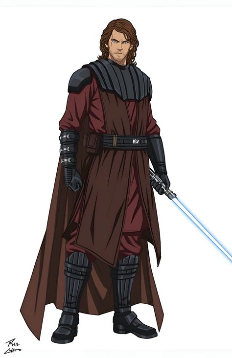 Sith Anakin Fanart, Anakin Clone Wars Fanart, Obi Wan Clone Wars Armor, Grey Jedi Concept Art, Anakin Skywalker Ashoka, Star Wars Sith Concept Art, Jedi Reference, Dark Side Anakin, General Skywalker