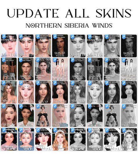 UPDATE ALL SKINS Northern Siberia Winds, The Sims 4 Pack, Skin Overlay, Mods Sims 4, The Sims 4 Cabelos, Tapeta Z Hello Kitty, Sims 4 Cc Eyes, Sims 4 Tsr, Sims 4 Cas Mods