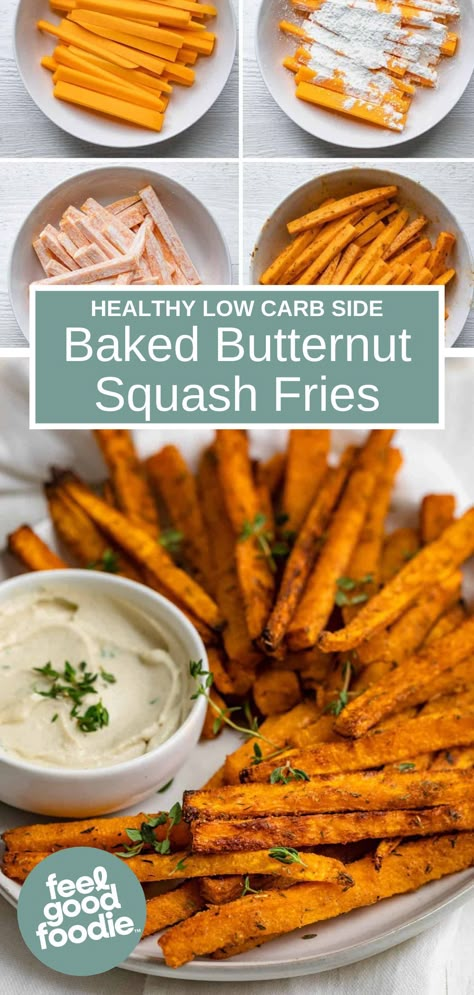 Butternut Squash Recipes For Diabetics, Thm Butternut Squash Recipes, Easy Healthy Squash Recipes, Low Carb Sweet Potato Fries, Butternut Squash Sides Recipes, Butternut Squash French Fries, Recipes For Butternut Squash Side Dishes, Butternut Squash Paleo, Baked Butternut Squash Recipes Healthy