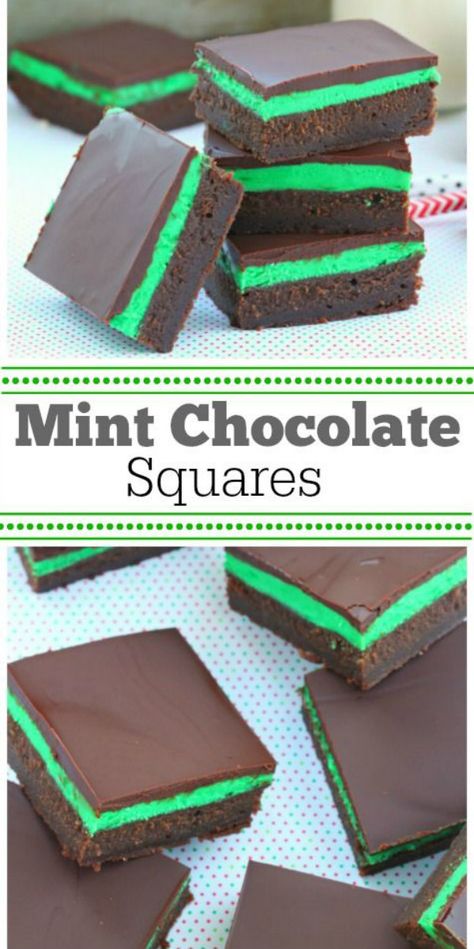 Mint Squares, Dessert Oreo, Diy Easy Recipes, St Patricks Day Food, Chocolate Crust, Square Recipes, Dessert Simple, Mint Recipes, Holiday Dessert Recipes