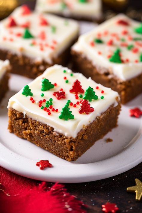 Ginger Bread Cookie Bars, Ginger Bars Recipes, Ginger Molasses Cookie Bars, Ginger Snap Bars, Ginger Bread Bars, Gingerbread Cookie Bars Recipes, Chewy Gingerbread Bars, Ginger Cookie Bars, Christmas Blondie Bars