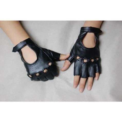 Men Women Black Studded Fingerless Steam Punk Biker Gloves Accessories... ❤ liked on Polyvore Spn Dr, Celana Jogger Wanita, Biker Gloves, Gogo Tomago, Thalia Grace, Isabelle Lightwood, Idee Cosplay, Estilo Rock, Kate Bishop