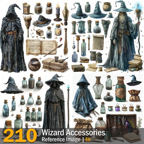 Wizard Accessories | Reference Images | 4K,  on ArtStation at https://www.artstation.com/artwork/bglnvG Wizard Accessories, Wizard Study, Wedding Ring Images, Scary Halloween Masks, Witch Accessories, Game Designer, Doll Halloween, Witch Doctor, Halloween Icons