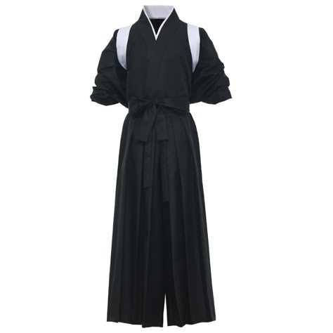 PRICES MAY VARY. Adult Japanese Traditional Warrior Black Yukata Judo Martial Arts Halloween Fancy Dress Material: Polyester, comfortable and durable. Package: 1*Kimono Top + 1*Pants + 1*Waistband + 1*Shoulder strap + 2*Tabi socks + 1* Headband Features: Long-sleeved shirt with a V-neckline, decorated with white edging, the waistband can be adjusted according to your own waist, loose to fit. Occasions: The kendo aikido uniform is suitable for samurai cosplay costume, anime, dress-up theme partie Japanese Traditional Clothing Men, Japanese Samurai Clothing, Kendo Uniform, Black Yukata, Yukata Men, Samurai Cosplay, Fancy Dress Material, Traditional Japanese Clothing, Martial Arts Uniform