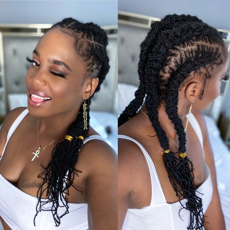 Updo Hairstyles For Sisterlocks, Sister Locs Sisterlocks Styles Long, Cornrows On Sisterlocks, Sistah Locs Styles, Styled Microlocs, Sisterlocks Ponytail Styles, Sisterlocks Braid Styles, Braided Sisterlocks Styles, Sister Locs Styling