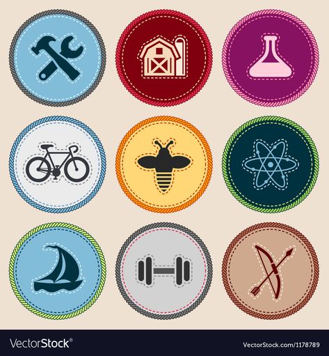 Scout Merit Badges, Boy Scout Badges, Academic Activities, Badge Illustration, Scout Design, Scout Badges, Merit Badge, Bullet Journal Writing, Badge Design