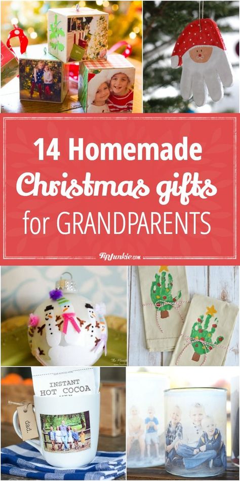 14 Homemade Christmas Gifts for Grandparents via @tipjunkie Homemade Gift For Grandma, Christmas Presents For Grandparents, Christmas Gifts For Grandparents, Christmas Gifts Diy Homemade, Perlengkapan Bayi Diy, Diy Gifts For Grandma, Grandparents Christmas Gifts, Cadeau Grand Parents, Easy Homemade Christmas Gifts