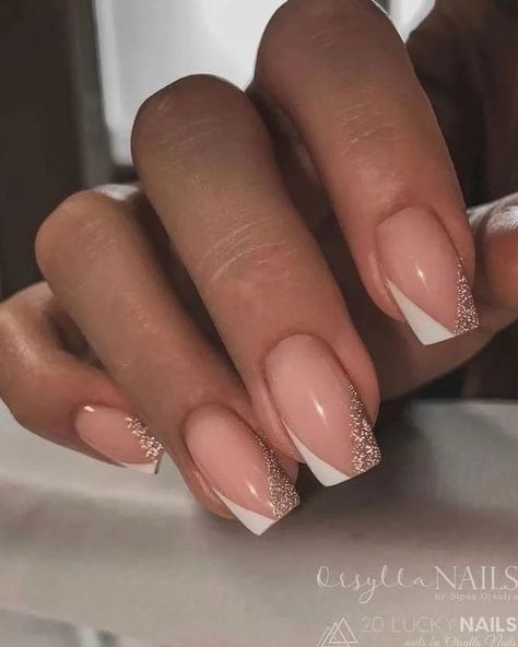 Hybrid Gel Nail Design, 21 Nails, Vsco Nails, French Tip Gel Nails, Bridesmaids Nails, French Tip Nail Designs, Nude Nail Designs, Beige Nails, Gold Nail