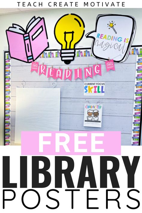 These cute and colorful posters are the perfect addition to your classroom library or reading space. Use the, above bulletin boards or posted near book shelves. They will make the cutest addition to your classroom decor. Reading Intervention Door Decor, Book Shelf Ideas Classroom, Reading Library Bulletin Board, Reading Corner Wall Decor Classroom, Reading Teacher Bulletin Boards, Class Library Bulletin Board, I-ready Bulletin Board Ideas, Third Grade Classroom Library, Reading Decorations Classroom