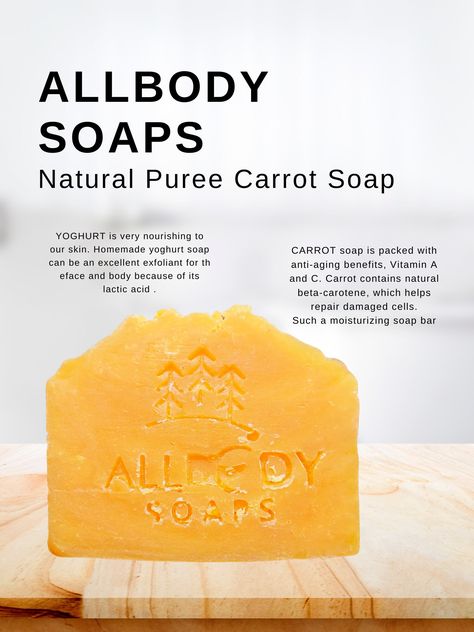 Carrot soap is a great addition to your skincare routine, offering a range of benefits that can help improve the overall health and appearance of your skin.  *Due to Etsy's strict rules for medicinal properties, I can't mention all the goodness! You'll have to research these amazing herbs and essential oils online, sorry. You can find more info on online. * L I S T I N G I N F O R M A T I O N: * Soap Bar: Puree Carrot * Weight Approximately: 4.2oz - 5oz * Scent: Ylang Ylang Essential Oil * Colour: Orange I n g r e d i e n t s: - Olive Oil - Coconut Oil - Palm Oil (RSPO) - Puree Carrots - Distilled Water - Castor Oil - Cocoa Butter - Grapeseed Oil - Stearic Acid - Sodium hydroxide Disclaimer: All soaps are made in small batches and hand cut. This is a listing for one soap bar. All my soaps Puree Carrots, Carrot Soap, Oil Colour, Ylang Ylang Essential Oil, For Glowing Skin, Colour Orange, Oil Coconut, Sodium Hydroxide, Distilled Water