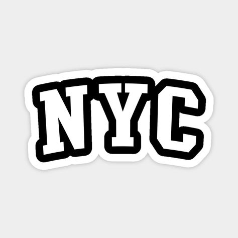 Nyc Logo Design, New York Writing, New York Stickers, School Outfits Aesthetic, Nyc Logo, School Clean, Nyc Clothes, Half Sleeve Tattoos Drawings, Hostel Room