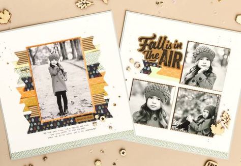 Autumn Layouts Using Scraps 8x8 Scrapbook Layouts, Layout Sketch, Fall Scrapbook Layouts, Scrapbook Generation, Scrapbooking Layouts Baby, Scrapping Ideas, Retreat Ideas, Simple Scrapbook, Paper Scraps