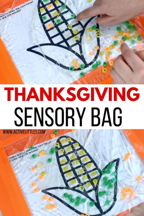 Thanksgiving Free Printables + Sensory Bag Activity - Active Littles Thanksgiving Sensory Activities, Thanksgiving Free Printables, Thanksgiving Sensory, Black And White Printables, Thanksgiving Alphabet, Thanksgiving Lesson Plans, Thanksgiving Arts And Crafts, Thanksgiving Activities Preschool, Thanksgiving Lessons