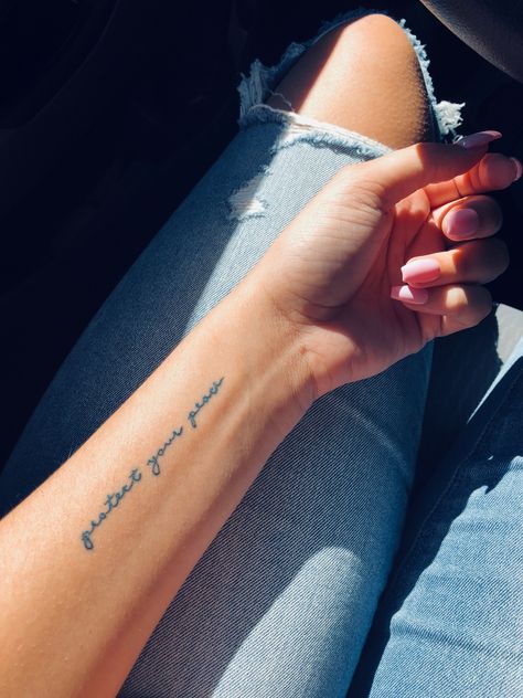 Arm Writing Tattoo, Forearm Word Tattoo, Arm Tattoo Placement, Tattoos Placement, Tattoo Placement Arm, Tattoos For Dad Memorial, Script Tattoos, Handwriting Tattoos, Bible Tattoos