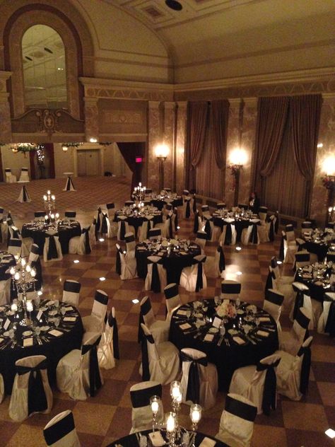 Black Tie Awards Ceremony, Ballroom Quinceanera Theme, Black Tie Masquerade Party Ideas, Black Tie Prom Decorations, Black Tie Gala Decor, Ballroom Prom Theme, Black Tie Ball Decorations, Wedding Themes Black And White, Classy Prom Themes