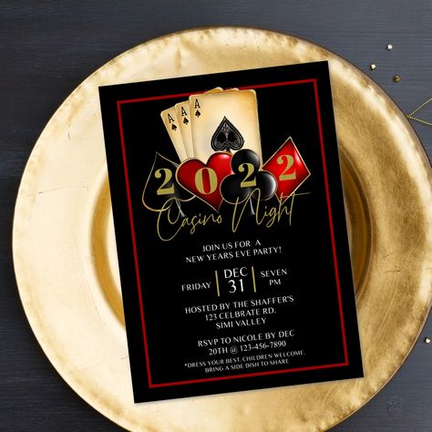 Casino Night, Casino Theme, New years party, New years invite, 2022, Cheers to the New Year, Cheers, Casino Holiday party, Holiday Party by SimpleInkDiyCo on Etsy Casino Theme Party Invitations, Vegas Theme New Years Party, Casino New Years Eve Party, Casino Theme Invitations, Casino Party Invitations Template, Casino Night Party Outfit, Casino Prom Invitations, Casino Holiday Party, Casino Theme Party Zazzle