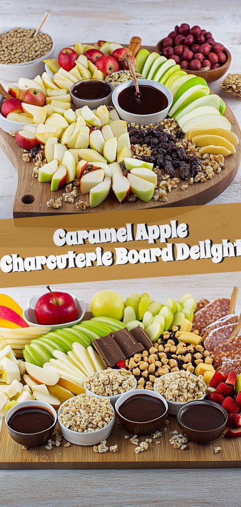 🍂✨ Indulge in a taste of fall with this Caramel Apple Charcuterie Board Delight! 🍏🍇 Perfect for cozy gatherings or a relaxing night in, this board combines crisp apples, creamy caramel, and a scrumptious array of bites. 🧀🍫✨ Elevate your snack game with a spread that’s as beautiful as it is delicious. Ready in just 15 minutes and sure to be the star of your autumn entertaining! #charcuterielove #autumnsnacks #appleeverything #caramellife #cheeseandfruit Board Night Ideas Food, Caramel Apple Board, Caramel Apple Charcuterie, Caramel Apple Charcuterie Board, Apple Charcuterie Board, Autumn Entertaining, Snack Boards, Friendsgiving Ideas, Relaxing Night