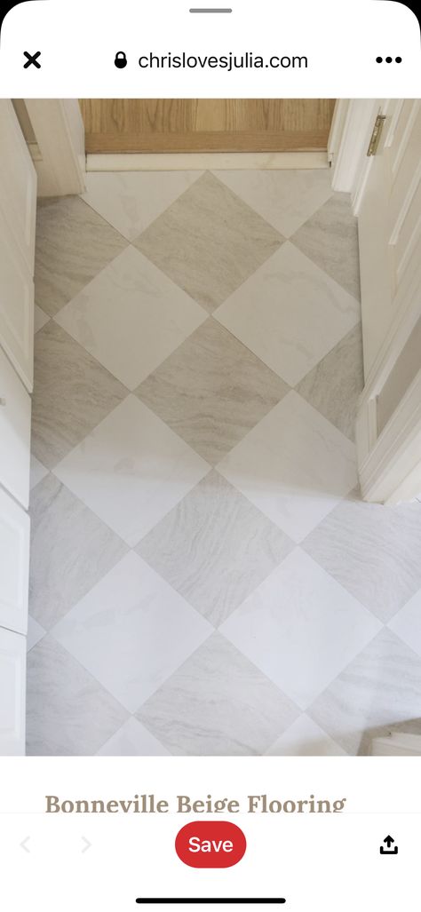 Beige And White Tile Floor, Kitchen And Living Room Floor Transition, Mudroom Laundry Room Flooring, Tone On Tone Checkered Floor, Porcelain Tile Entryway, Wood And Tiles Floor Combination, Harlequin Floor Laundry Room, Home Interior Flooring, Checkered Tile Mudroom