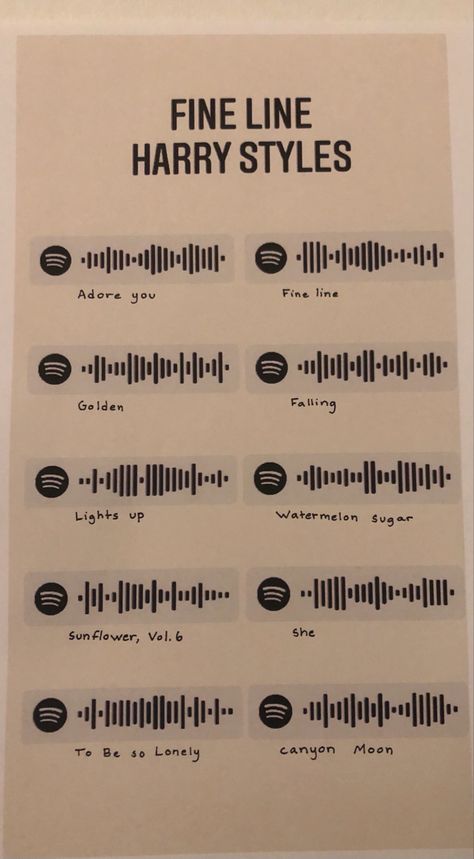 Spotify Barcode Tattoo, How To Get Spotify Codes, Spotify Codes Songs, Spotify Song Codes, Spotify Qr Code, Louis Tomlinson Songs, Harry Styles Adore You, Barcode Tattoo, Spotify Codes