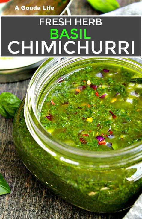 Fresh Basil Recipes, Chimichurri Sauce Recipe, Chimichurri Recipe, Basil Recipes, Herb Sauce, Marinade Sauce, Herb Recipes, Chimichurri Sauce, Wine Vinegar