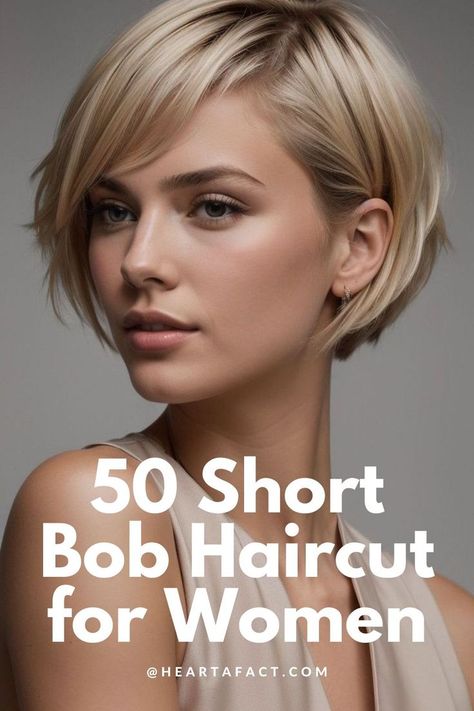 Top 50 Short Bob Hairstyles for Women in 2024 (Detailed Gallery + Video) | 50 Stunning Short Bob Hairstyles for Women Trending in 2024 | Aesthetic Women's Hairstyles & Haircut Inspo Bob Pendek, Fine Hair Bangs, Latest Bob Hairstyles, Kort Bob, Short Pixie Bob, Short Layered Bob Hairstyles, Short Bob Cuts, Short Blonde Bobs, Choppy Bob Haircuts