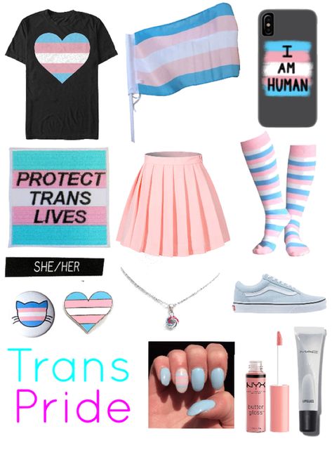 Trans Pride Outfit | ShopLook Trans Pride Outfit Ideas, Trans Pride Outfit, Transgirl Outfits, Trans Clothes, Trans Clothing, Trans Outfits, Equipe Rocket Pokemon, Pride Outfit Ideas, Trans Fashion