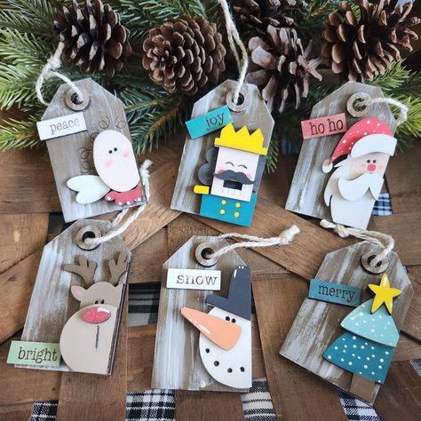 Christmas has arrived, and with it comes a wonderfully unique way to give the gift of giving! Our oversized chunky gift tags are the perfect way to make your presents look extra special. They work like a gift within a gift- just attach one of these 3D ornaments to any present for an extra dose of festive cheer! Size: 2.5"x3.5" Tags Ideas Handmade, Tag Christmas Ornaments, Christmas Gift Tags Stampin Up, Embellishment Clusters, Gigi Gifts, Christmas Tags Handmade, Christmas Wrapper, Winter Tags, 3d Ornaments