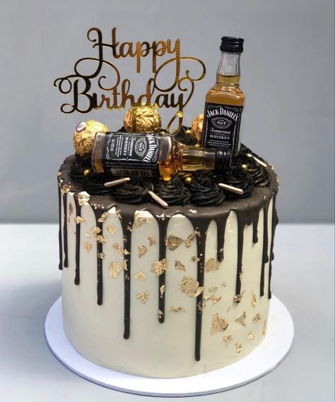 25 Birthday Cake For Men, Aged To Perfection Birthday Theme, Cake With Bottles Of Alcohol, Jack Daniels Cake For Men, 21st Bday Cake For Guys, Men’s Cake, Jack Daniels Birthday Cake, Men Cake Ideas, Bday Cakes For Men