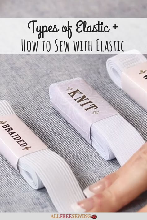 This page has everything you've ever wanted to know about elastic: a video and written guide to the different types, the tools used, beginner sewing projects using elastic, and even recommended reading. Elastic For Sewing, Sewing Elastic, Sew Ins, Beginner Sewing, Beginner Sewing Projects Easy, Techniques Couture, Leftover Fabric, Sewing Lessons, Sewing Skills