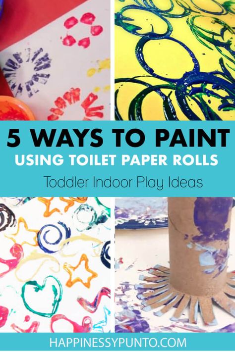 Painting With Toilet Paper Rolls, Toilet Paper Art, Toilet Paper Roll Art, Toddler Painting, Rolled Paper Art, Toilet Paper Crafts, Toddler Arts And Crafts, Toilet Paper Rolls, Painting Activities