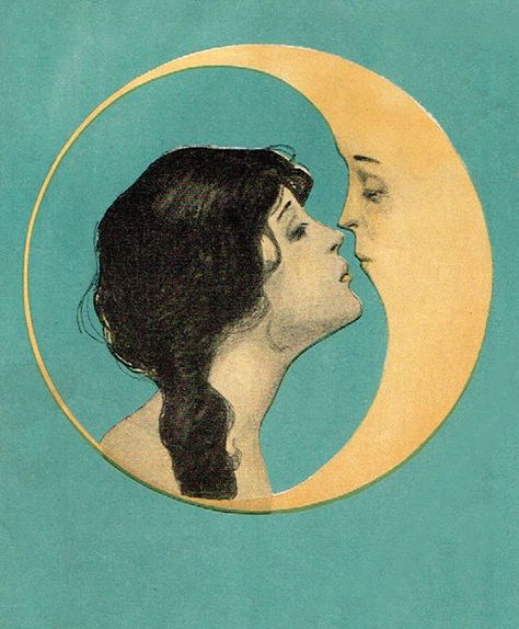 vintagegal:  Illustration from the cover of Dear Old Dixie Moon songbook c. 1920 Kunst Inspo, Soyut Sanat Tabloları, Shiva Shakti, Arte Inspo, Arte Sketchbook, Art And Illustration, Moon Art, Vintage Illustration, Art Inspo