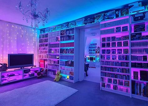 Check this out! Small Gaming Room Ideas, Nintendo Room, Dope Rooms, Nerd Room, Best Room, Gamer Room Decor, Otaku Room, Video Game Room Design, Bedroom Setup