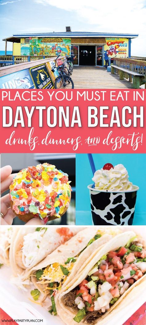 Daytona Beach Restaurants, Destin Florida Restaurants, Daytona Florida, Best Island Vacation, Cocoa Beach Florida, Florida Food, Florida Restaurants, Daytona Beach Florida, Usa Beaches