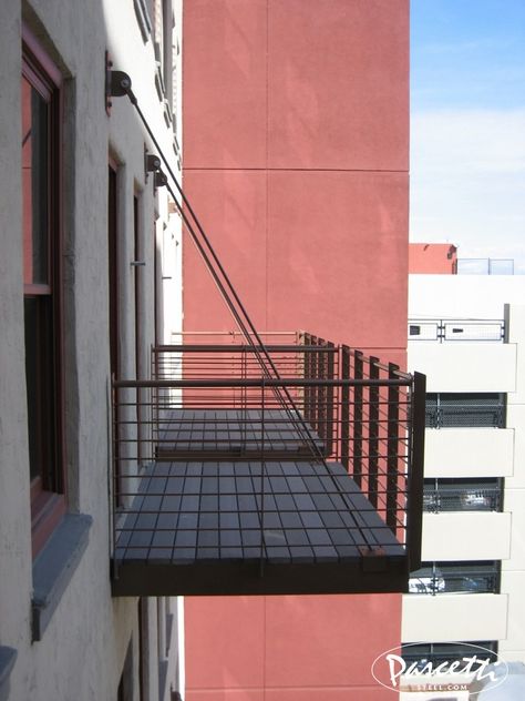 Balcony Construction Ideas, Steel Balcony Design, Steel Railing Design For Balcony, Suspended Balcony, Cantilevered Balcony, Industrial Balcony, Railing Design For Balcony, Balcony Addition, Cantilever Balcony