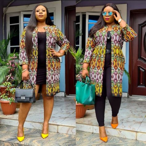 Ankara Kimono Style Jacket, Ankara Kinomo Jacket, Long Ankara Jackets For Women, Chitenge Throw Over Jackets, Ankara Kimono Jacket And Trouser, Ankara Jacket Styles For Ladies, Kimono Fashion Ankara, Ankara Kimono Outfit, Kimono Ankara Styles