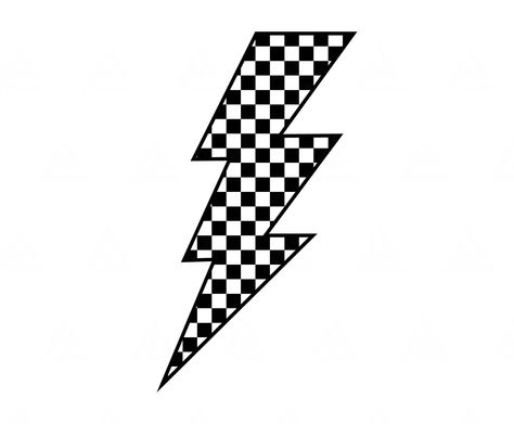 Lightning Bolt Shirt Design, Checkered Lightning Bolt, Checkerboard Tattoo, Free Images For Cricut, Svg Free Files For Cricut Shirts, Preppy Svg, Checkered Svg, Svg Free Files For Cricut, Simple Svg