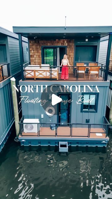 Allison Reynolds | NC Lifestyle + Travel on Instagram: "🤩 Did you guys know that you could stay in a floating houseboat located in Wilmington, North Carolina? @thecove_wilmington   ✨These luxury Airbnb’s are brand new, they consist of 35 houseboats and they sit right along the Cape fear River . I was so excited when I first saw the house I was staying in!!! They put me in the wanderlust suite and it couldn’t have been more perfect!!! 🤩 The inside was beautifully decorated and they come fully stocked with everything that you may need while on vacation !!   ✨There is a full kitchen where you can cook! Plus, it’s a 2 bedroom and 2 bath house with plenty of room!! My favorite part was the balcony overlooking the water. 😍 It was fully furnished and it was the perfect space to hang out, grab Allison Reynolds, Luxury Airbnb, Cheap Destinations, North Carolina Lakes, Airstream Interstate, Luxury Houseboats, Houseboat Rentals, Houseboat Living, Travel 2024