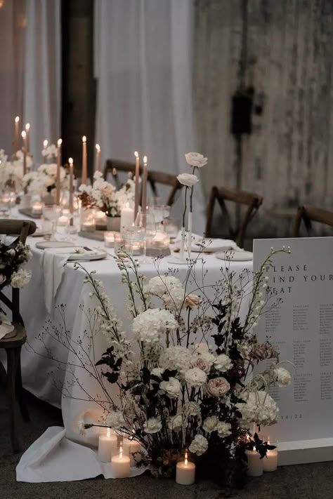 Candles Wedding Table, Sam Sparks, Beige Candles, Taper Candles Wedding, Pillar Candles Wedding, Welsh Wedding, Wedding Pillars, Wedding Top Table, Ceiling Drapes