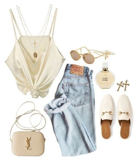 Golden Glam #BirthdayParty #SummerStyle #shopthelook #WearToWork #WeekendLook #GirlsNightOut #OOTD Looks Chic, Mode Inspo, Looks Style, Mode Inspiration, Polyvore Outfits, Looks Vintage, Outfits Casuales, Levis Jeans, Look Fashion