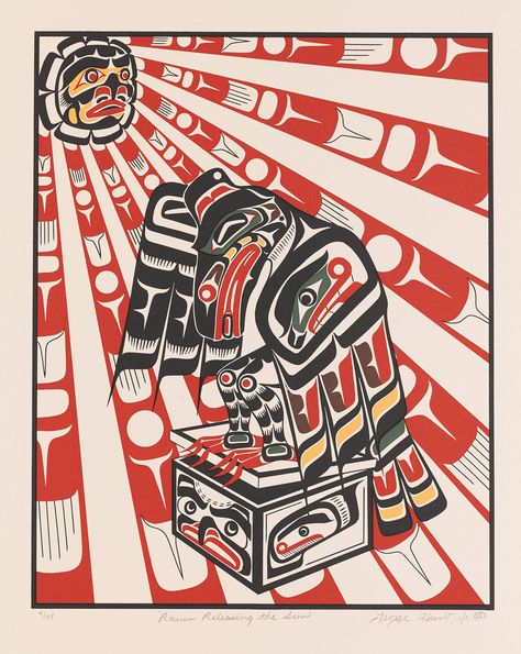 Tlingit Raven, Tlingit Art, Haida Tattoo, Arte Haida, Contemporary Art Forms, Native American Tattoo, Pacific Northwest Art, Haida Art, Creation Myth