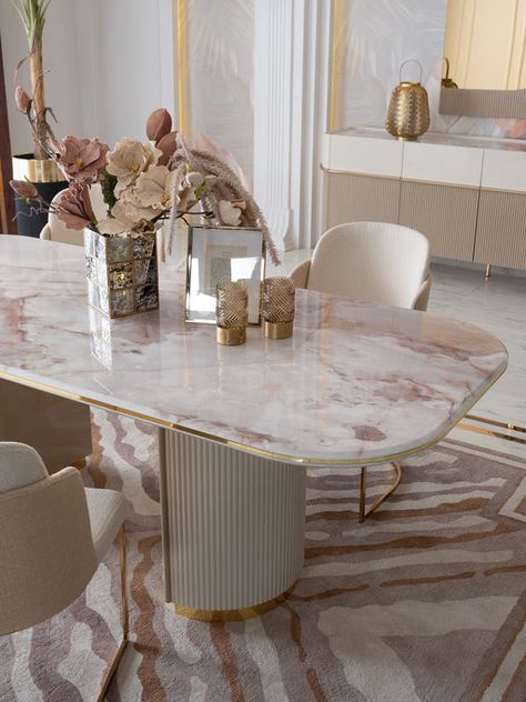 Dining Room Design Luxury, Luxury Dining Table, Luxury Dining Chair, Mini Bars, Luxury Dining Room, Marble Dining, Oval Table Dining, Luxury Dining, Dining Table Marble