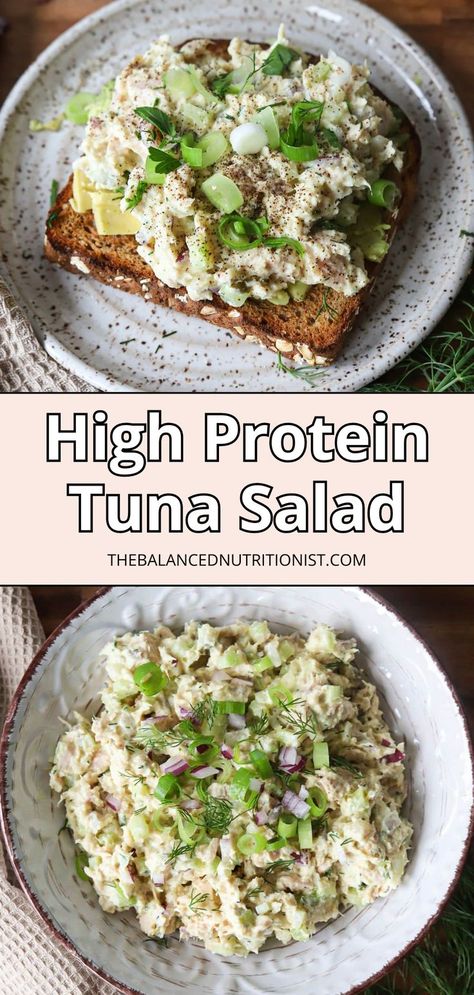 This high protein tuna salad recipe is perfect for a healthy lunch or meal prep. Enjoy this no mayo cottage cheese tuna salad in a sandwich or wrap. It's a high protein lunch that's healthy tuna salad and tuna salad without mayonnaise. Try this healthier tuna salad for a quick, tasty option without mayo! High Protein Tuna Salad, Cottage Cheese Tuna, Protein Tuna Salad, High Protein Tuna, Tuna Salad Without Mayo, Low Carb Tuna Salad, Protein Cottage Cheese, Tuna Salad Recipe Healthy, Cottage Cheese Pasta