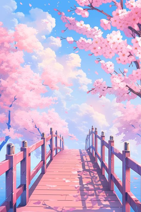 Frühling Wallpaper, Pretty Backgrounds, Japon Illustration, Pretty Landscapes, Cool Wallpapers Art, Fantasy Art Landscapes, Pretty Wallpapers Backgrounds, Kawaii Wallpaper, Alam Semula Jadi