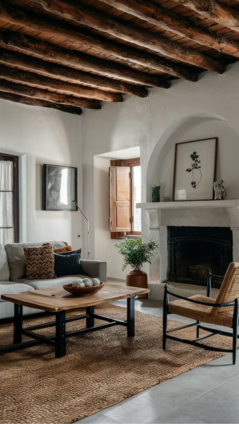 Explore the beauty of the Greek countryside with these charming rustic home decor ideas. Incorporate elements like whitewashed walls, earthy tones, and natural textures to bring the essence of Greece into your space. From distressed wooden furniture to ceramic pottery, there are plenty of ways to add a touch of Greek aesthetic to your home. Embrace simplicity and warmth with this timeless decor style that effortlessly captures the tranquil spirit of the Greek countryside. Greek Modern Interior, Greek Countryside Aesthetic, Greek Revival Home Interior Decor, Countryside House Aesthetic, Greek Furniture, Greek Countryside, Greek House Interior, Greek Style Home, Greek Interior Design