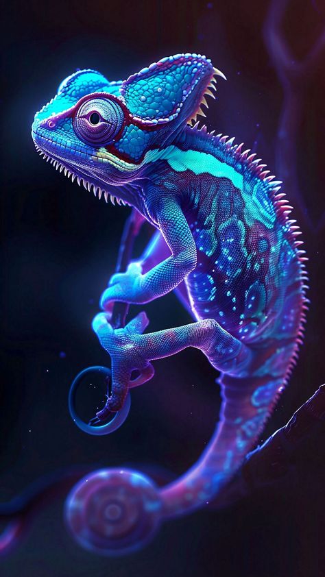 free wallpapers 4K chameleon, animal, blue, nature, art for mobile and desktop Chameleon Wallpaper, Mushroom Outfit, Bmw Black, Android Wallpaper Art, Dark Black Wallpaper, Blue Nature, Motorcycle Art, Tree Silhouette, More Wallpaper